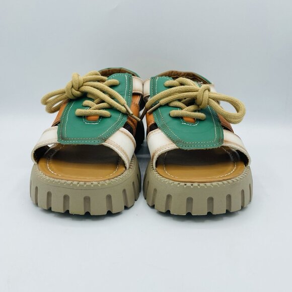 Cooer Shoes Womens Size 8-8.5 EU39 Lace Sandal Platform Chunky Heel Y2K Huarache - Picture 5 of 12